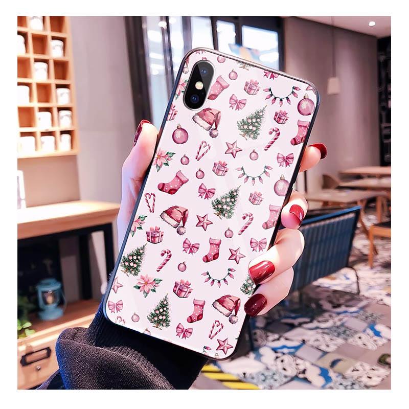 

Aesthetic Christmas Glass phone case For iPhone 17 Pro Max Air 17 16 15 14 13 Pro Max 15 16 Pro 15Plus Case iphone 13