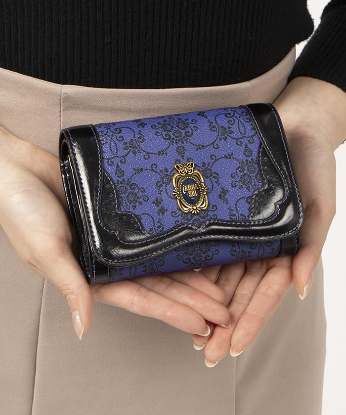 ANNA SUI Libre Bifold Wallet with Bill and Card Slots, Women's, 317881, Purple