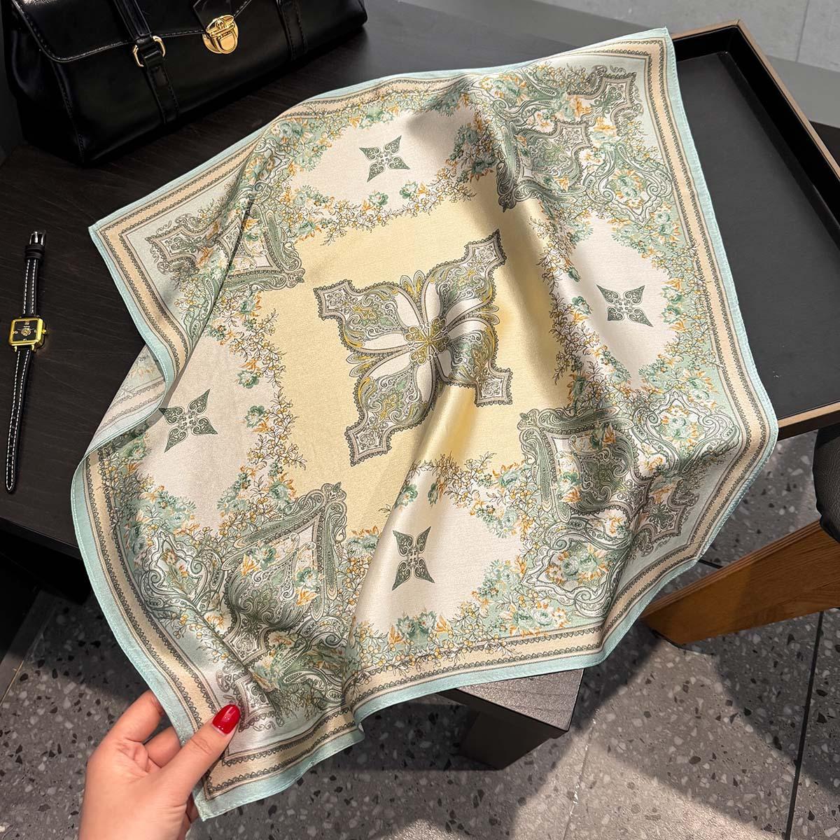 

Vine Hangzhou Silk Mulberry Silk Girl Mother Gift Scarf Silk Scarf Small Square Scarf Scarf Neck Protection Scarf 53*53cm