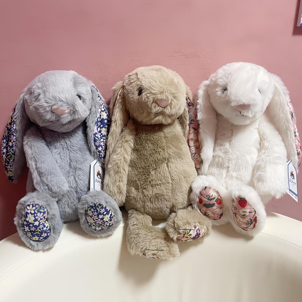 Rabbit Plushies Bonnie Rabbit Floral Ears Plush Toys Rabbit Stuffed Dolls Kawaii Room Decor Toy Soft Sofa Cushion Kids Gift