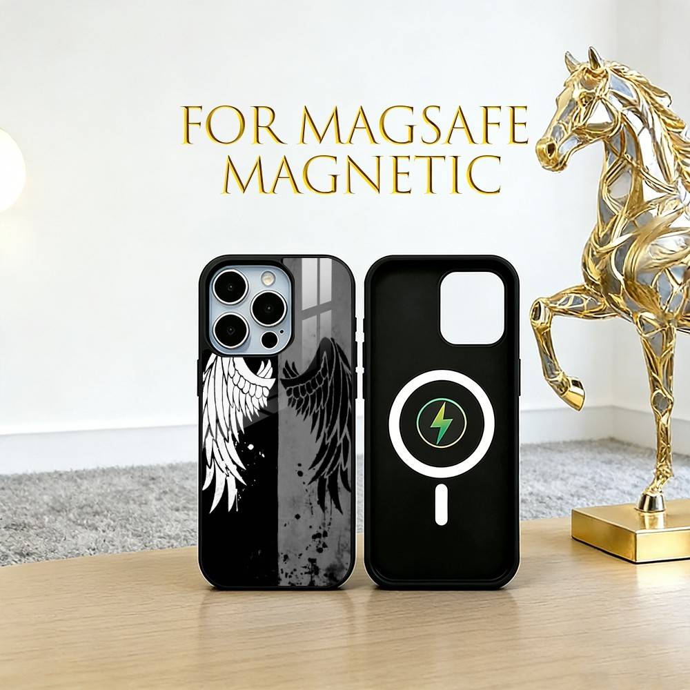 Angel wings Phone Case For iPhone17,16,15,14,13,12,11 Plus,Pro Magnetic with Magsafe Wireless Charging