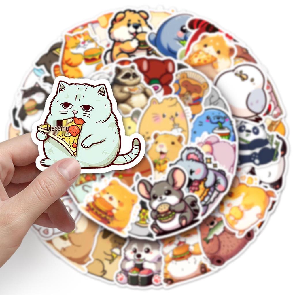50PCS Cute Cartoon Animal Stickers for Water Bottles and Laptops