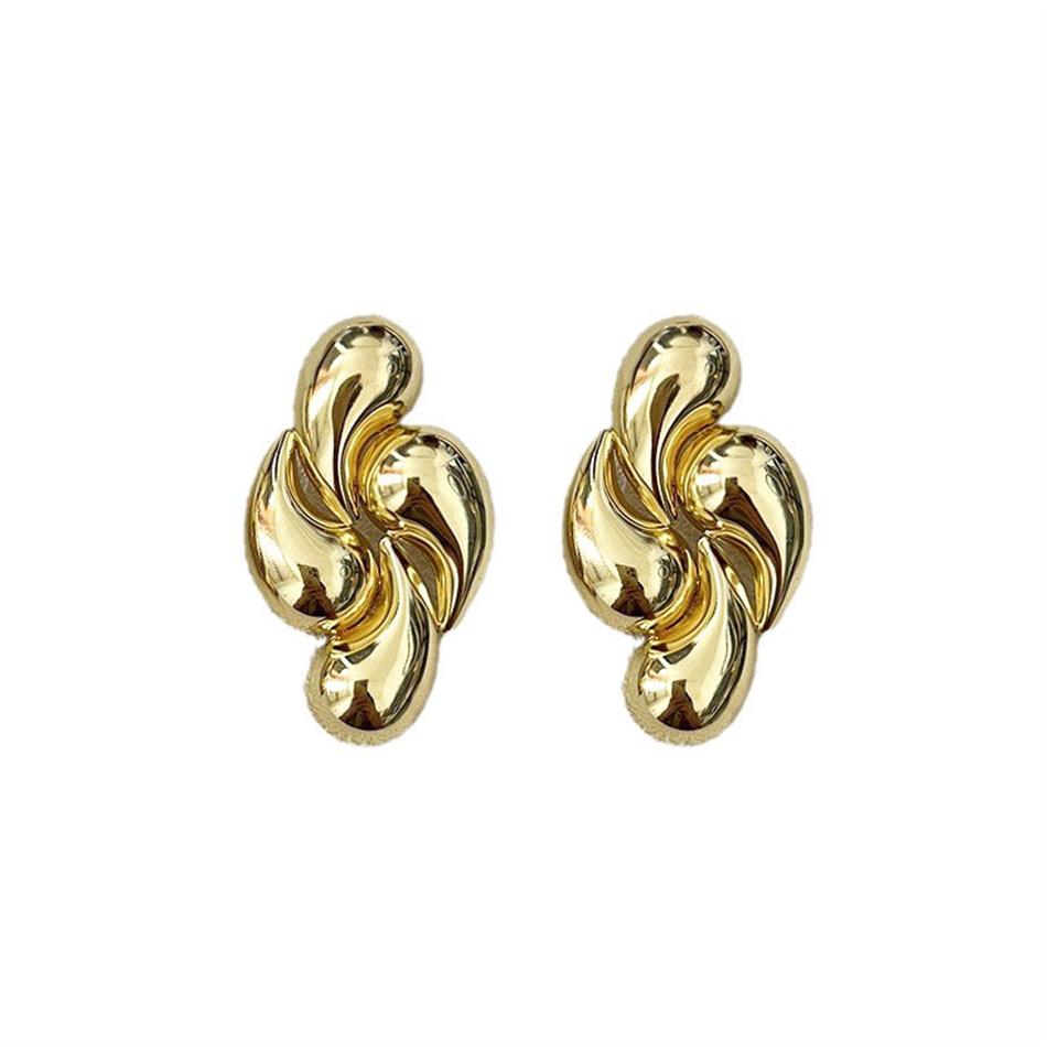 Punk Creative Four Waterdrop Personalized Geometric Smooth Drop Earrings for Women Big Geometry Hyperbole Fashion Party Jewelry