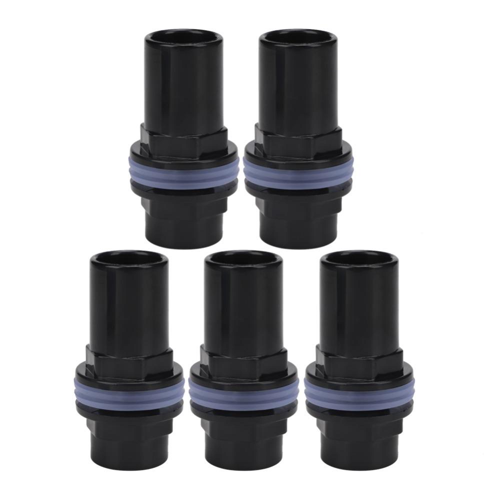 

5 Pcs Set PVC Aquarium Water Pipe Joint Polished Finish Black Fish Tank Accessories Hexagonal Transparent Rubber Mat