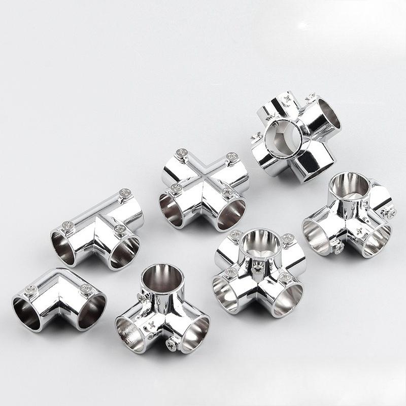 10pcs 19mm25mm Stainless Steel Pipe Connector Drying Rack Accessories Round Pipe Fastener Shelf Fixing Elbow Hardware Tools