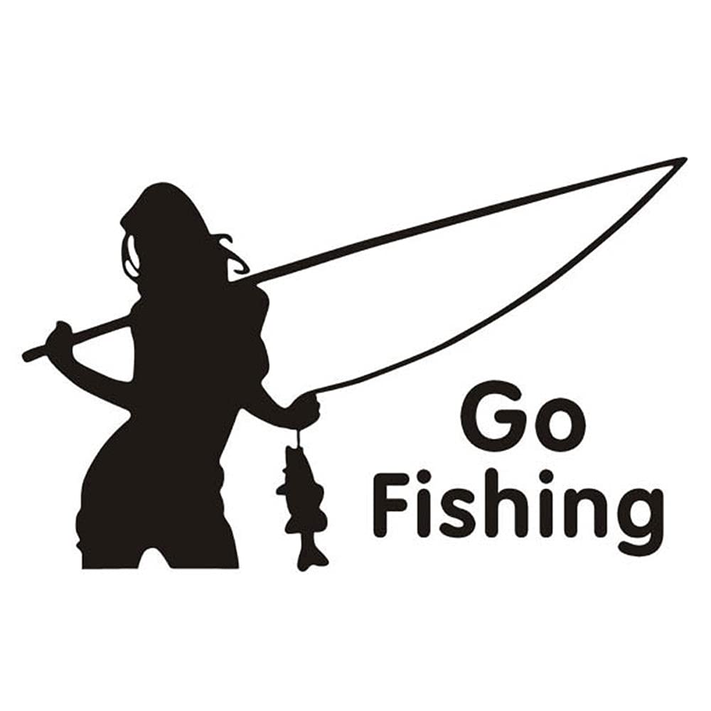 JASDESIGN Fishing Sticker Seal Car Fishing Fish Angler Women Motorcycle