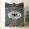 German Football Emblem Design Printed Flannel Blanket for Bedroom, Living Room, Sofa, and Nap