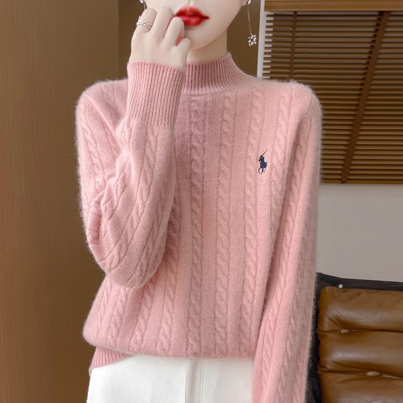 Women's Cashmere Sweater Qinghe Cashmere 30% Cashmere 70% Wool Autumn and Winter Pullover Warm and Fashionable