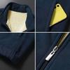 Giacca Invernale da Uomo Cappotto Autunnale Ispessito Peluche Caldo Collo Alto Cardigan Largo Manica Lunga Monocolore Chiusura Lampo Tasche Conservazione del Calore