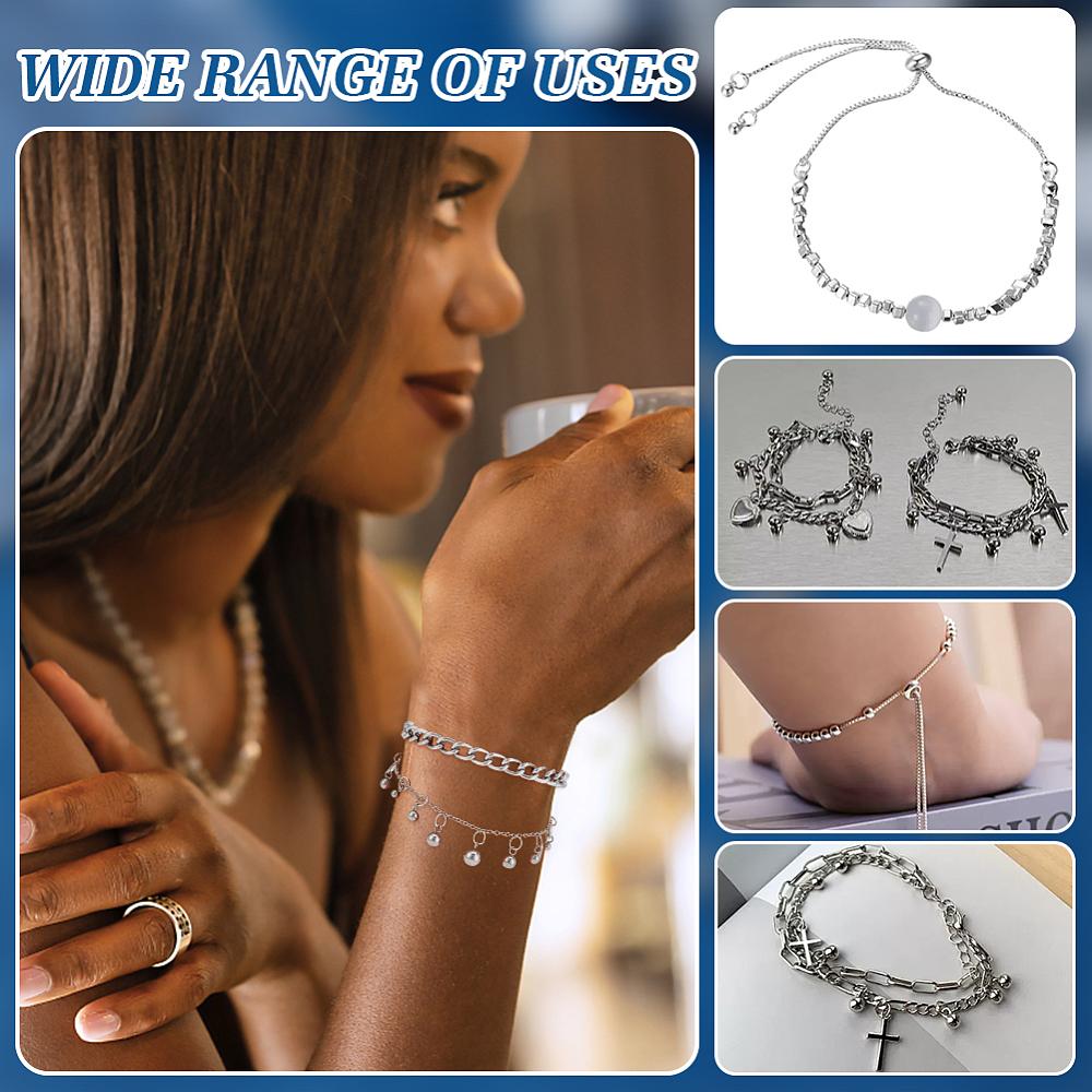 160Pcs 4 Styles 304 Stainless Steel Charms, Ball Charm, Stainless Steel Color, 6~9x3~6mm, Hole: 1.6~1.8mm, 40pcs/style