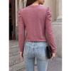 Fall Winter Women's Solid Color Loose Crew Neck Pleated Long Sleeve T-shirt Top For Cross-border European American Trade
