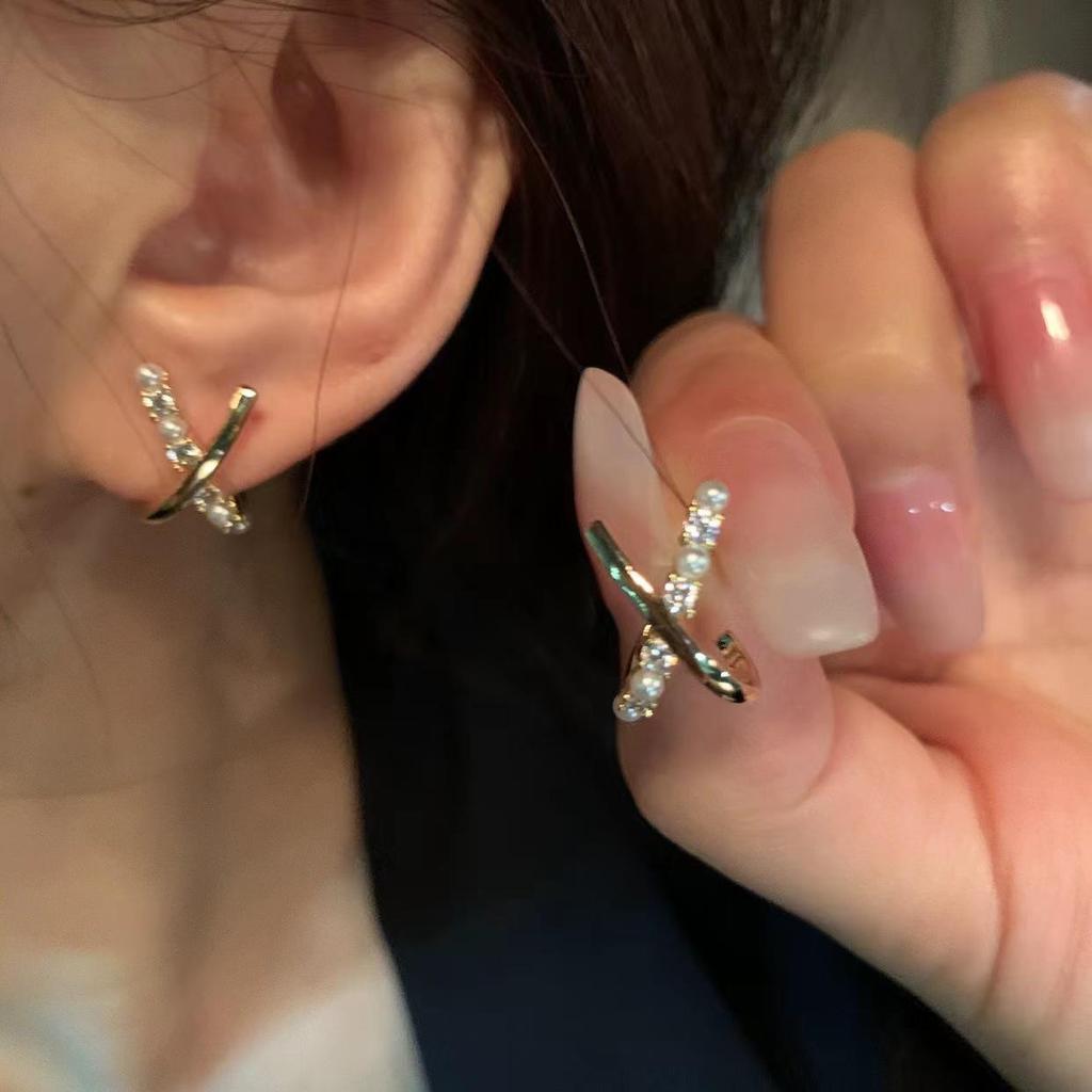 925 Silver Needle High-End Bow Pearl Stud Earrings