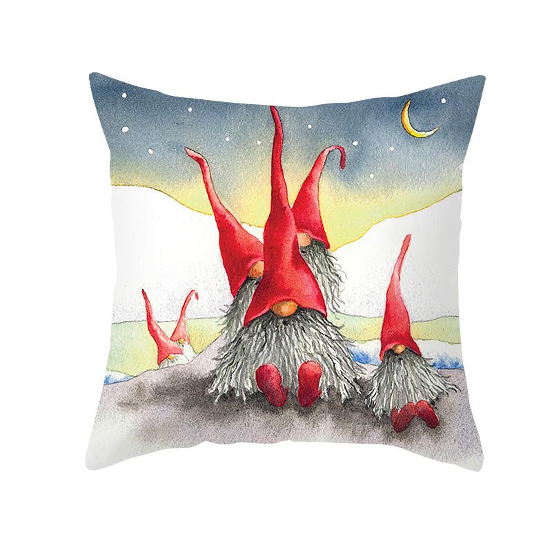 Christmas Cushion Cover Gnome Santa Sleigh Sofa Pillowcase  Decorations Navidad