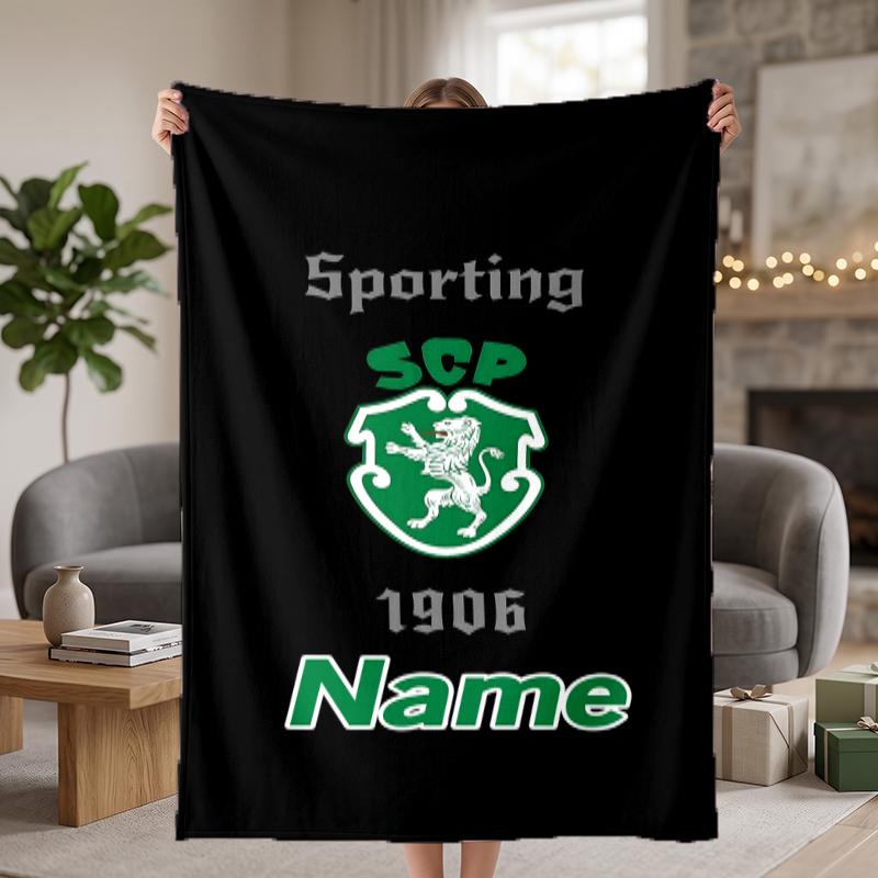 Sporting Clube De Portugal Custom Flannel Blankets Soft Warm Cozy Throws for Home Decor Holiday Gifts