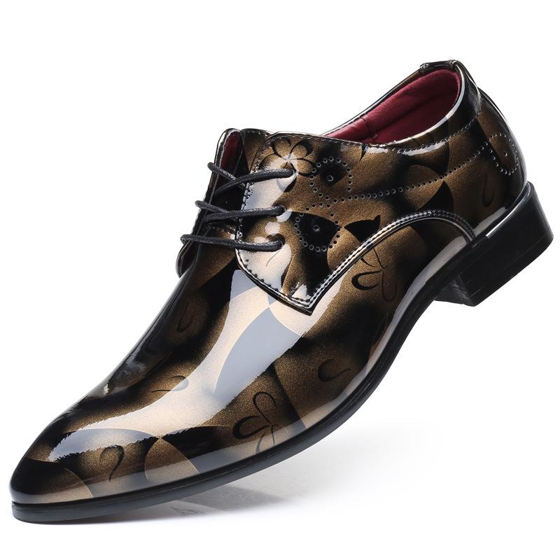 Luxury Men Oxford Shoes Retro Floral Pattern Men Dress Shoes Lace-Up Flats High Quality Business Men Party Wedding Shoes
