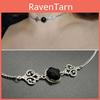 Gothic Obsidian Necklace With Geometric Pendant For Women Summer 2025 Fashion Accessory
