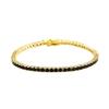 Schwarz Gold Plated Tennisarmbänder Damen Herren 1 Reihe 4mm Zirkonia Iced 5A CZ Stein Kastenschließe Klassisch Jubiläum Mode