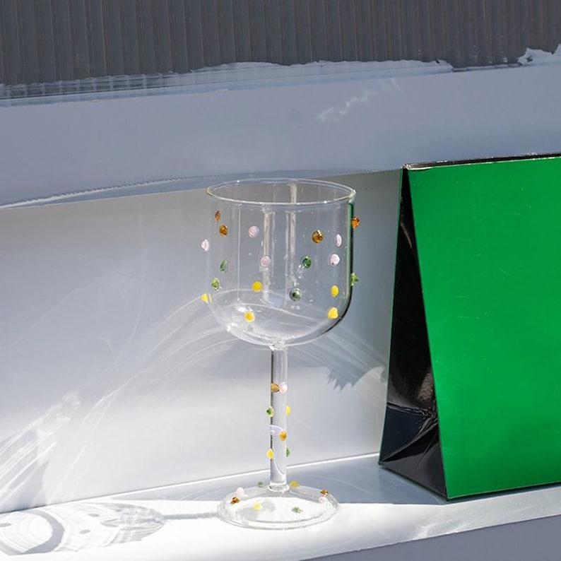 Креативный цветной бокал для вина с сахарными бобами винтажный рельефный бриллиантовый бокал уникальный винный бокал 201-300ml