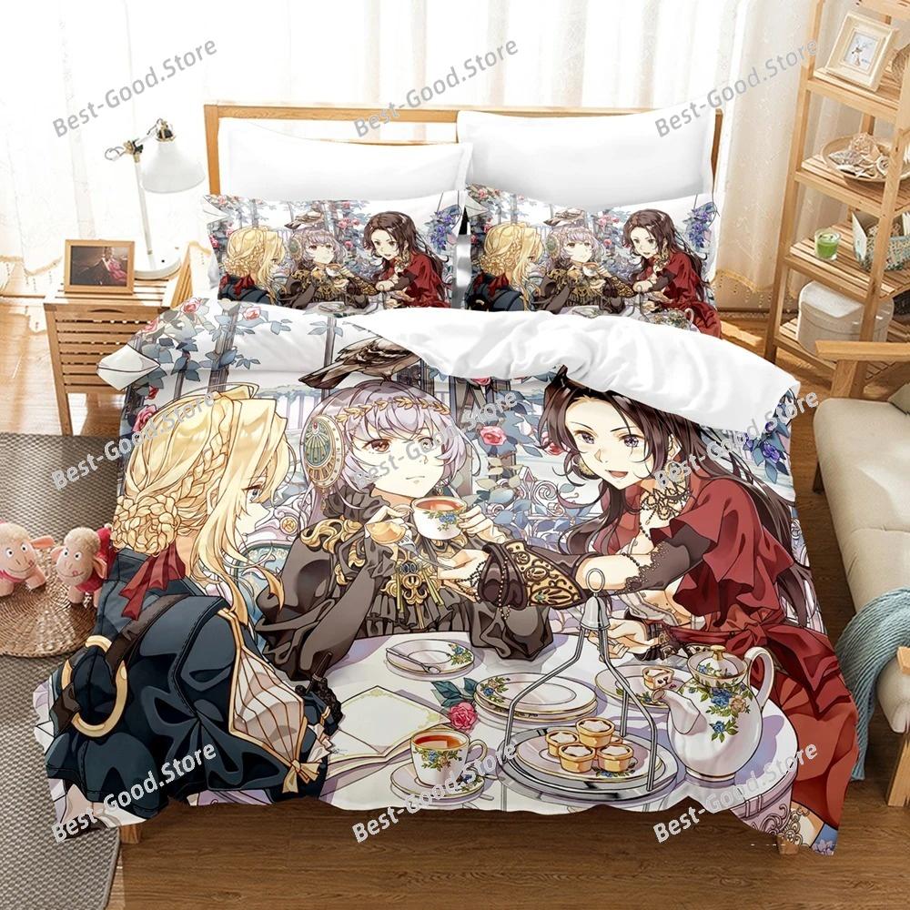 Anime The Violet Evergarden Povlečení Sada Povlaků na Peřinu s Povlakem na Polštář Jednolůžko Plné Královna Král Ložní Prádlo Domácí Textil