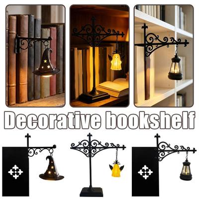 Bookshelf Decorative Lamp Library Lantern Mini LED Bookcase Light Book Nook Decor Reading Lamp Vintage Home Ornament Gift