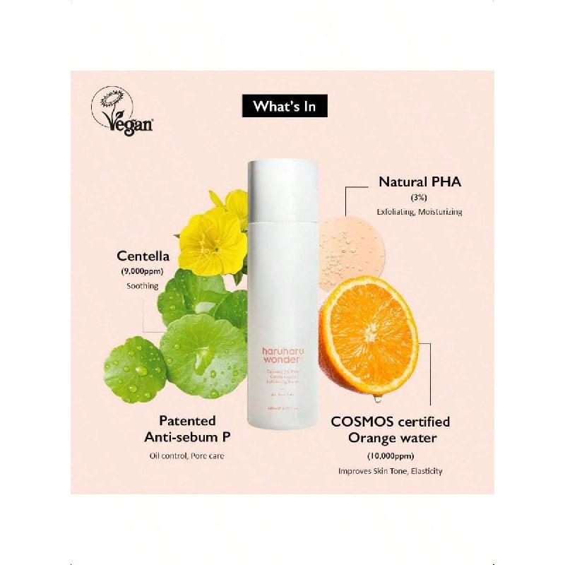 HaruHaru Wonder Centella 3% PHA Mildes Flüssiges Peeling-Serum 120ml | Hypoallergen, PHA-Inhaltsstoffe | Vegan, Tierversuchsfrei, EWG-Grün