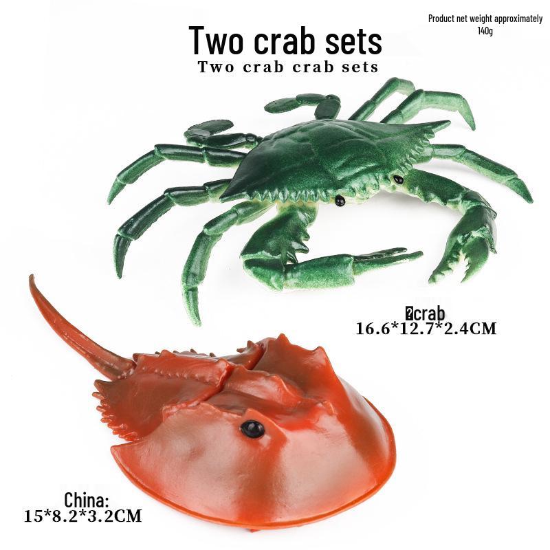 Marine Animal Simulation Model Figures: Shark, Dolphin, Hammerhead, Crab, Squid, Starfish for Kids' Education