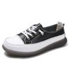 Women Spring Sneakers 2024 New Genuine Leather Trend Color Matching Women Shoes Flat Lace-up Casual Girl Student Shoes