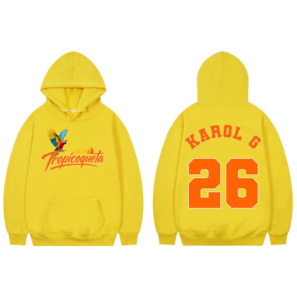 Singer Karol G Tropicoqueta Tour 2026 Print Hoodies Fashion Y2k Oversized Hooded Sweatshirts Unisex Casual Fleece Pullovers