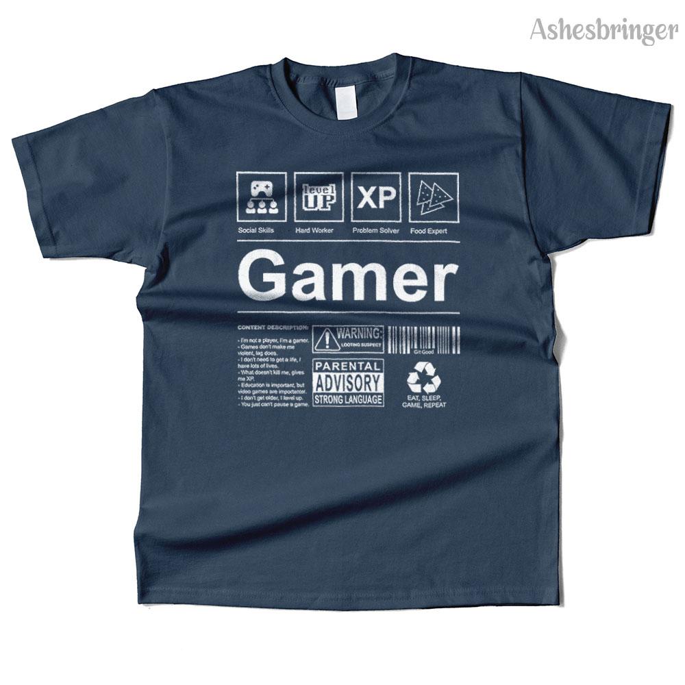 Mens Cotton I'm a Gamer Label Graphic High Quality T Shirt Street Casual Style Tee for Men and Women