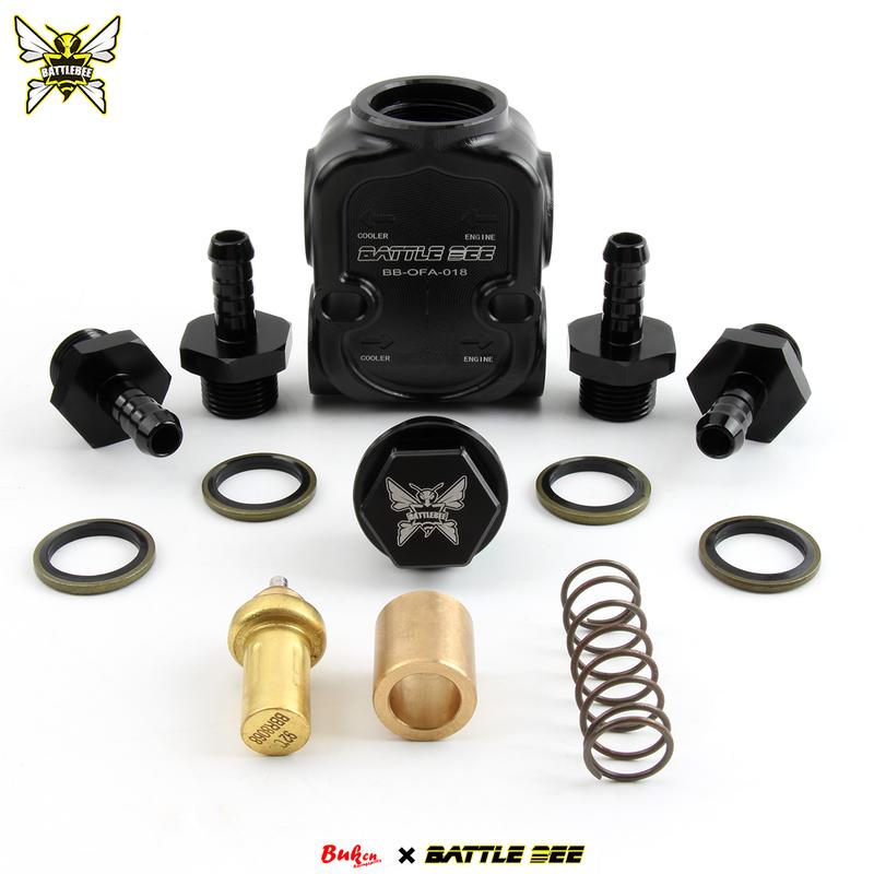 Thermostat Adapter 83C 92C Oil Cooler Thermostat for Engine Transmission Automotive Part Accessory BATTLEBEE BB-OFA-018