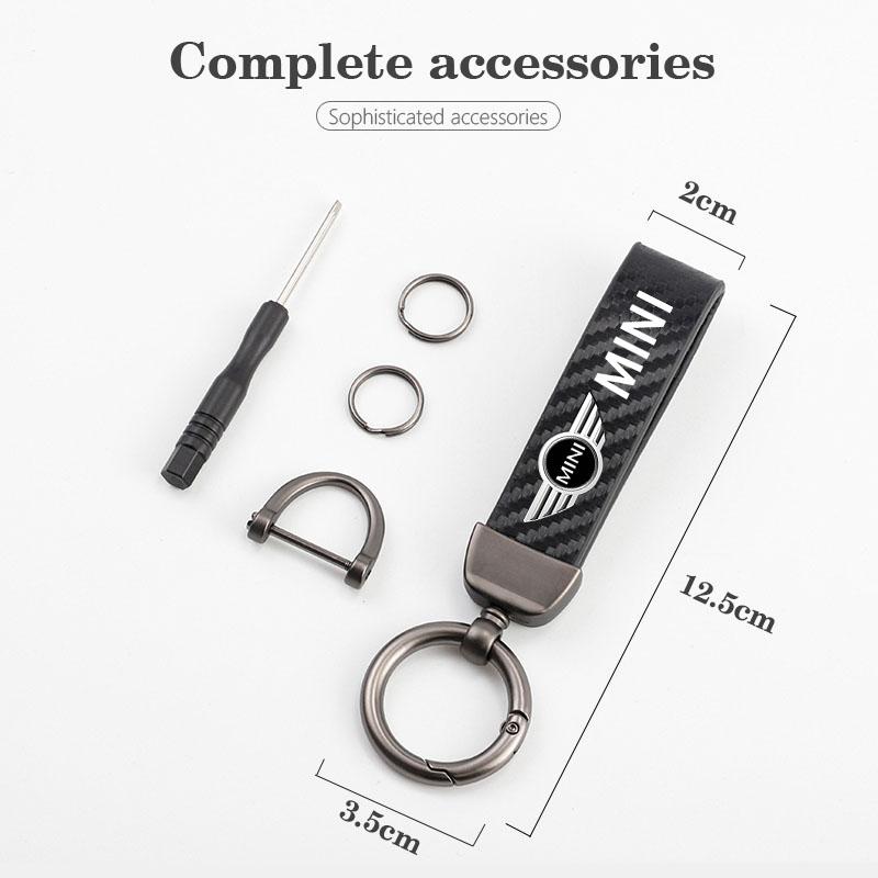 Car Carbon Fiber Keychain Zinc Alloy Keyrings Accessories For Mini Cooper JCW Works F54 F55 F56 F57 F60 R50 R52 R53 R55 R56 R57 cnjaw55 45x