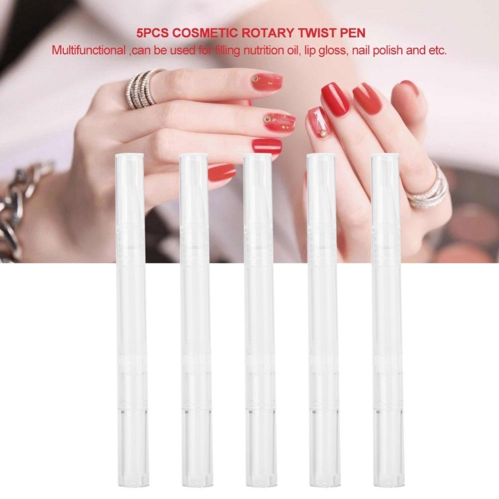 5pcs Rotary Twist Design Rotary Twist Cosmetic Pen Reusable Multi-purpose Cosmetic Tube