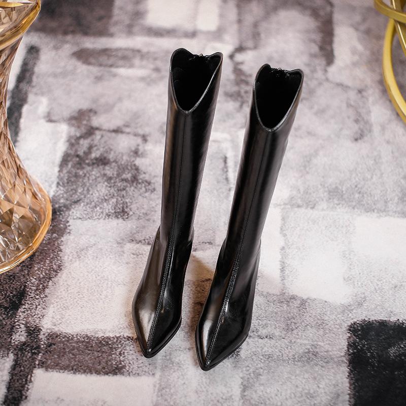 

Women s Shoes 2026 Fashion Comfortable Women s Knee-High Boots High Quality Boots Luxury Shoes for Women Zip Shoes Botas Mujer 39 чорний