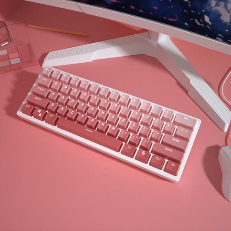 104 Keycaps Translucent Double-Shot PBT Keycaps Backlit ForCherry Mechanical Keyboard Hes 61 87 104 Compatible