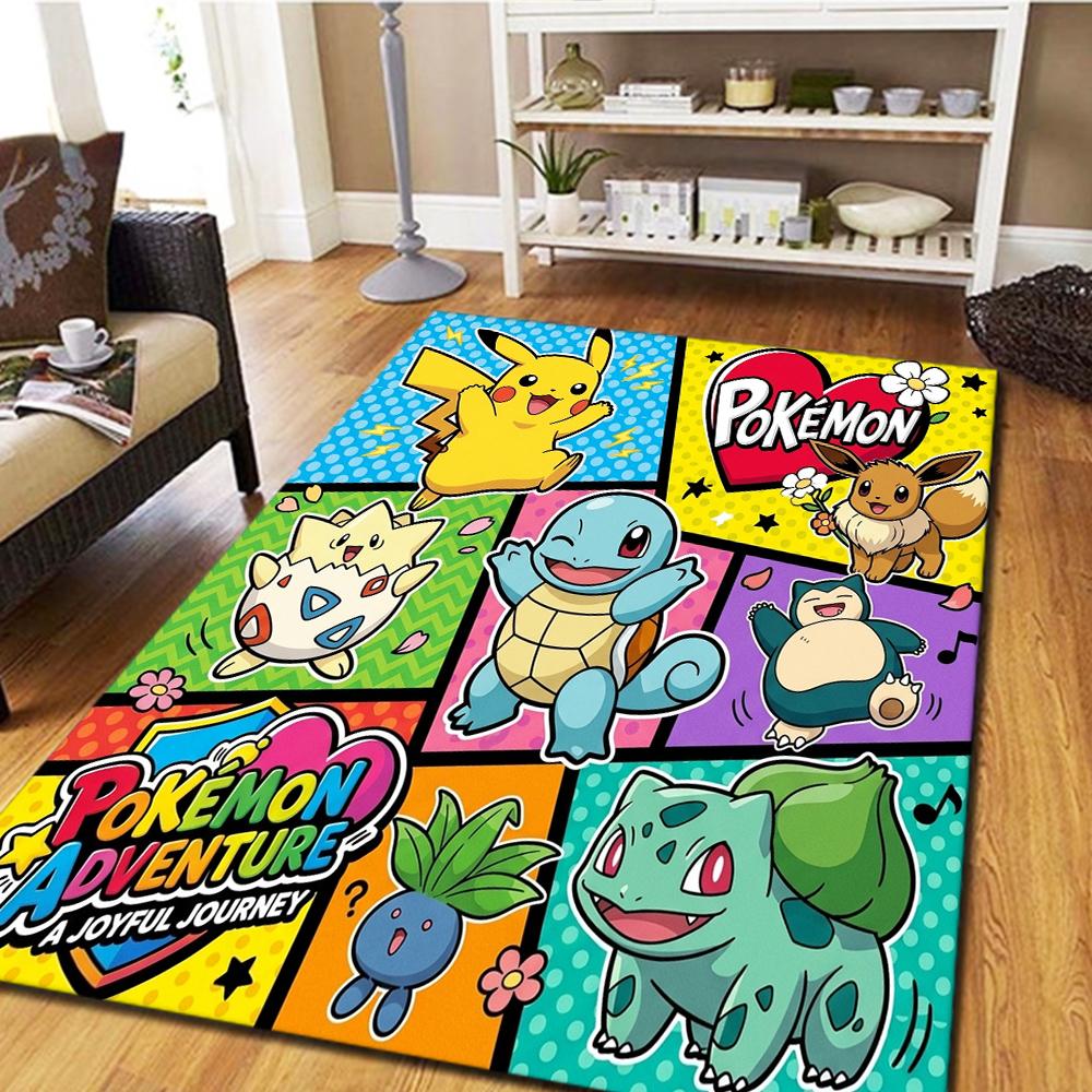 Pokemon Bedroom Living Room Carpet, Home Decor Cool Movie Mat Play Floor Rug -HE46