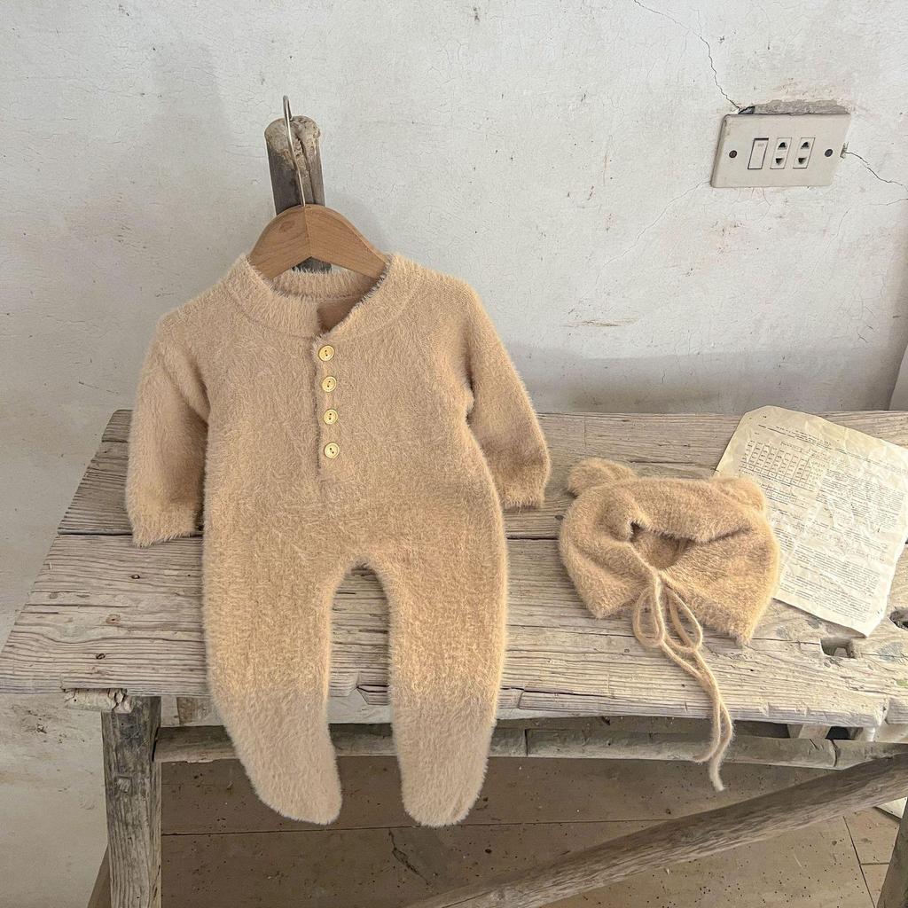 Baby Winter Fleece Bear Romper Suit
