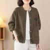Sudadera Cardigan Casual de Moda para Mujer Fina de Primavera y Otoño Talla Grande Chaqueta de Otoño para Madres de Mediana Edad