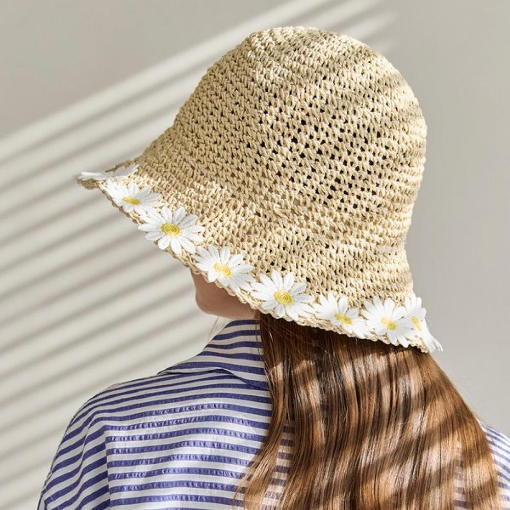 Maxza Daisy Flower Raffia Hat Zf06am004na beige