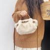 Women's Furry Handbag Retro Style Large-Capacity Fashionable Crossbody Bag Detachable Shoulder Strap Wing Shape Bag