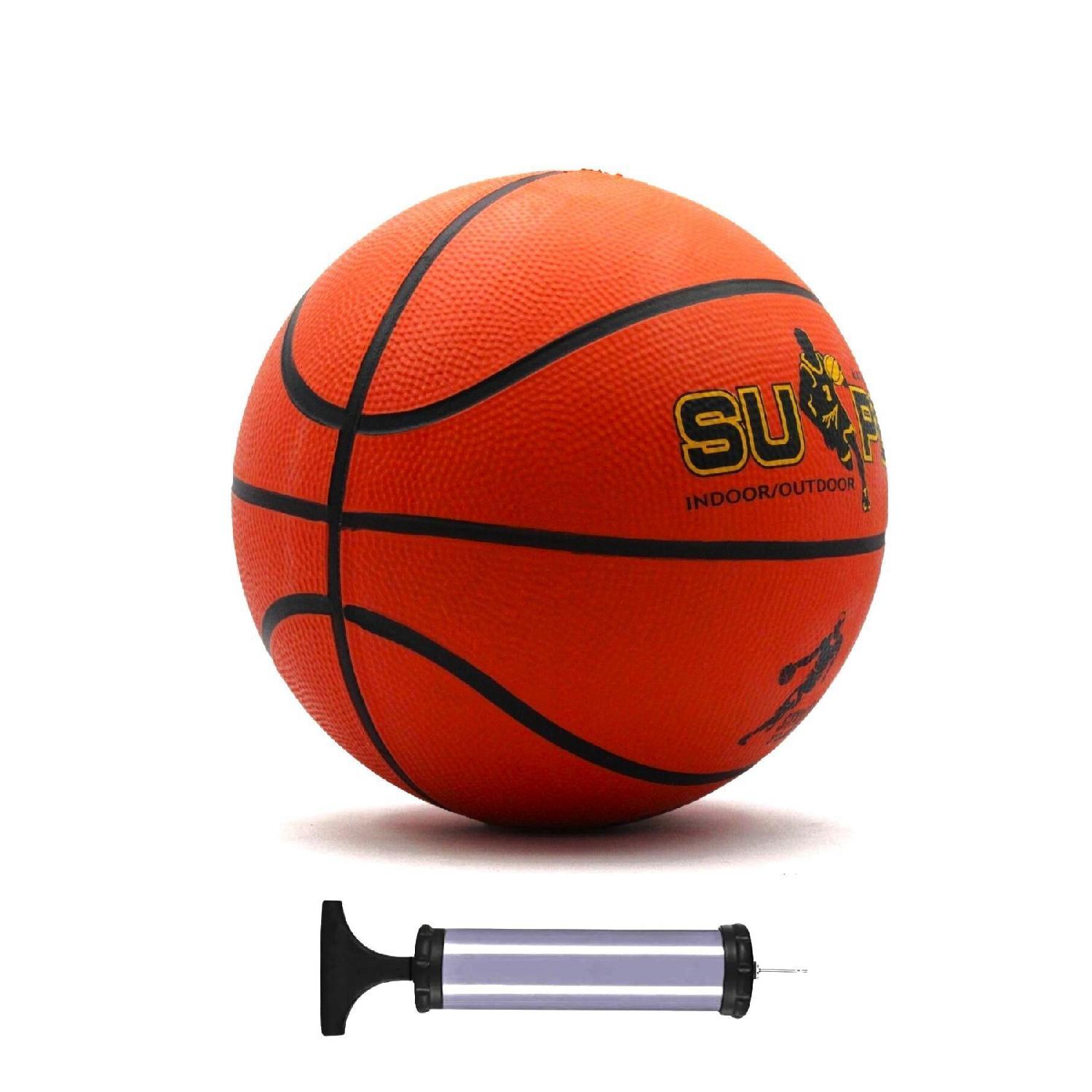 

Баскетбольный мяч номер 7 в помещении и на открытом воздухе с подарком на насос оранжевый
