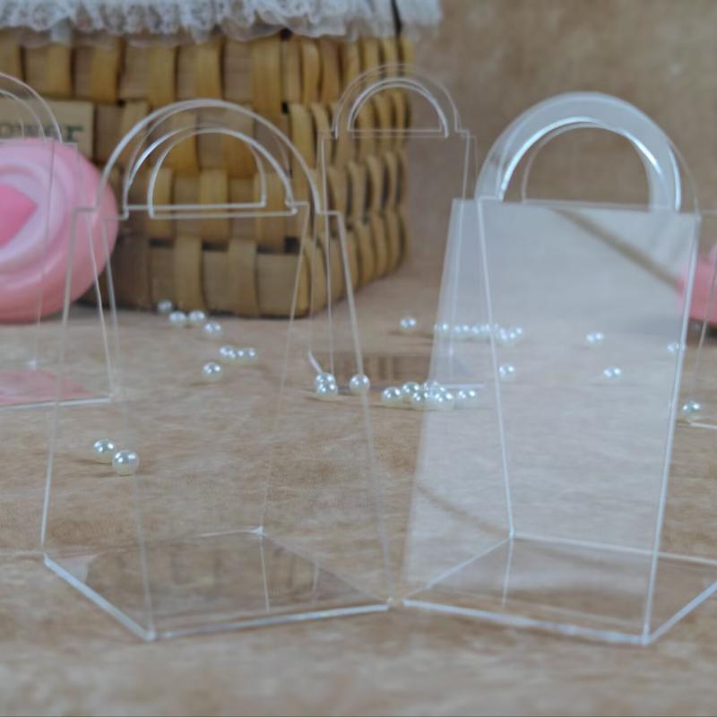 Birthday Party Transparent Decoration Wedding Handheld Box Valentine's Day Gift Box Sugar and Fruit Basket Acrylic Luxury Triangle Gift Box