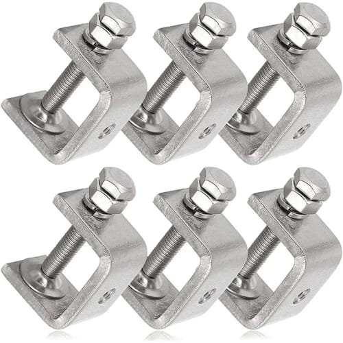 30mm Opening Width C-Clamps, Set of 6, 304 Stainless Steel, Anti-Slip, Wide Fit for DIY, Woodworking, Gluing, Fixing, Welding, Replacement, Genuine Pa