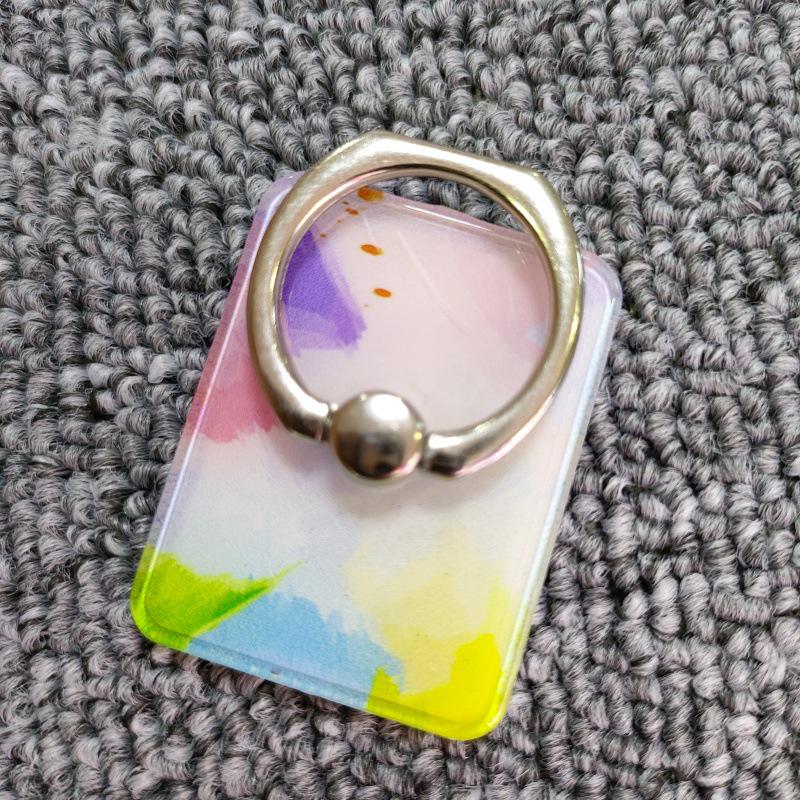 Trendy Rotating Acrylic Phone Ring Holder Stand - Colorful, Lazy Design for Men & Women