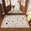 Felpudo de Entrada con Estampado de Gato Lindo Alfombra Beige para Sala de Estar Decoración Flor Mariposa Suave y Duradero Alfombra de Decoración para el Hogar