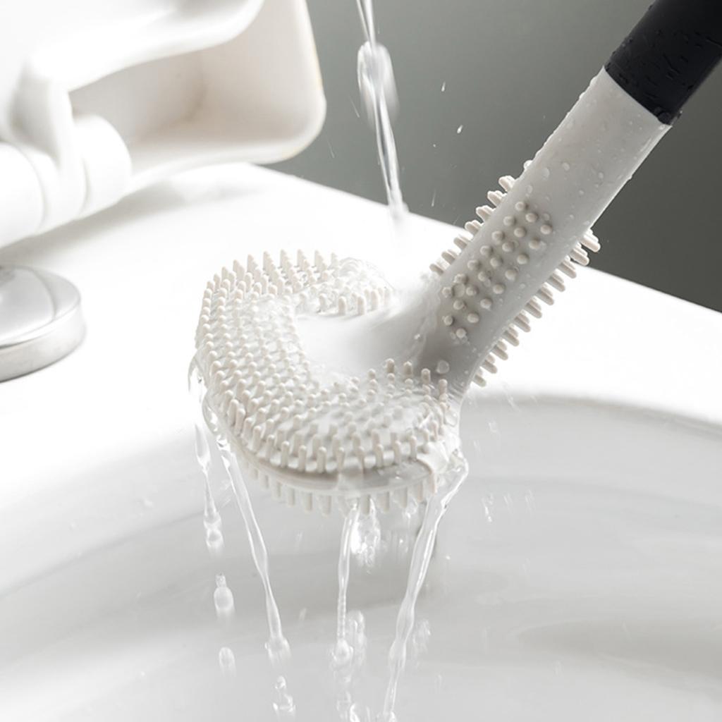 Silicone Golf Toilet Brush Flexible Bendable Dual Sided Soft Deep Cleaning Toilet for Bathroom
