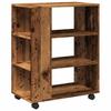 Rolling Cabinet Reclaimed Wood Look 60x35x75 Cm Engineered Wood