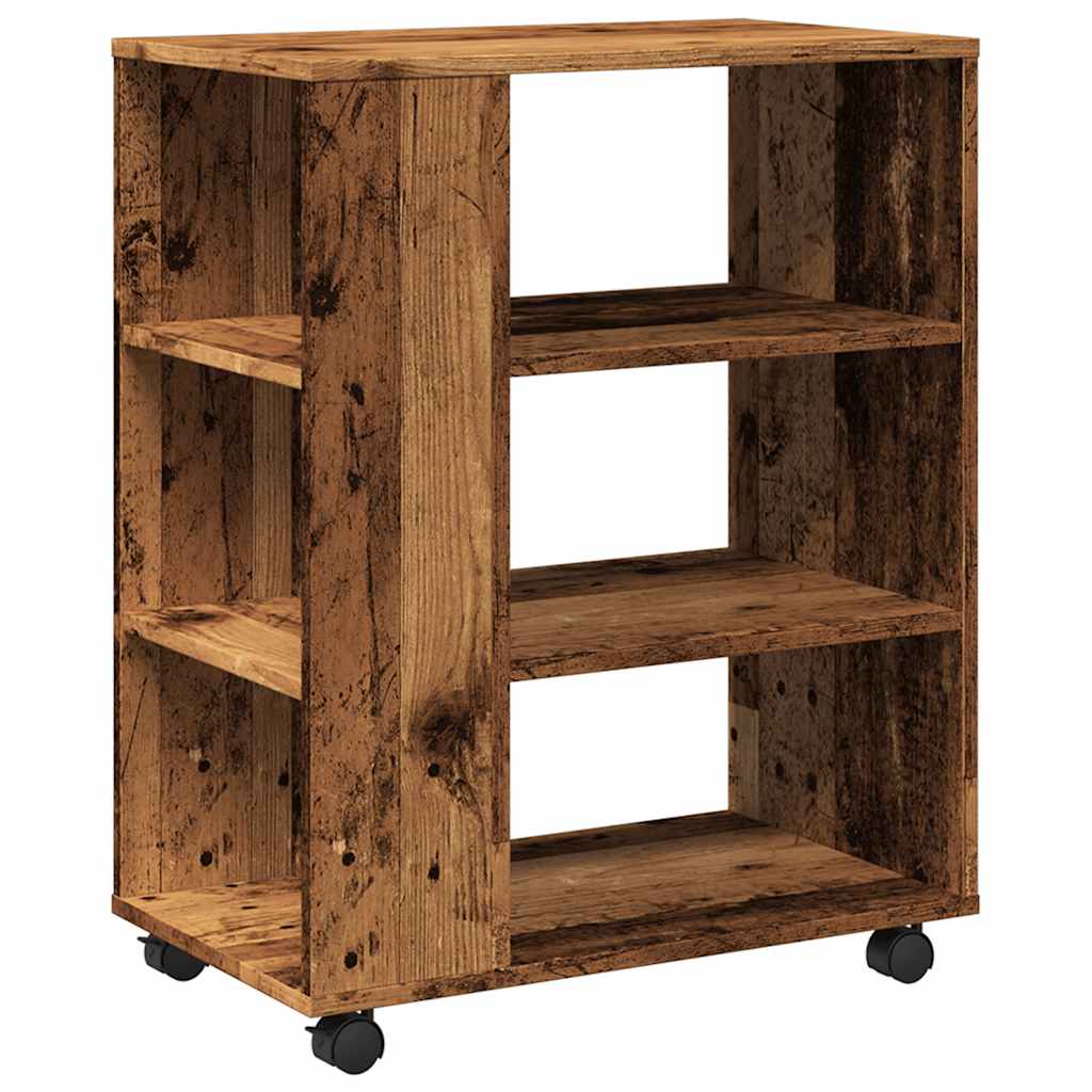 Rolling Cabinet Reclaimed Wood Look 60x35x75 Cm Engineered Wood