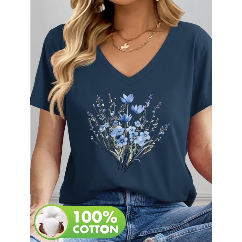 

Spring and summer basic casual V-neck T-shirt for daily wear S