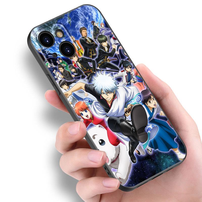 Anime Gin Tama Phone Case For Apple iPhone 12 13 Mini 11 14 15 Pro Max 7 8 Plus X XR XS SE 2020 2022 Black Silicone Case