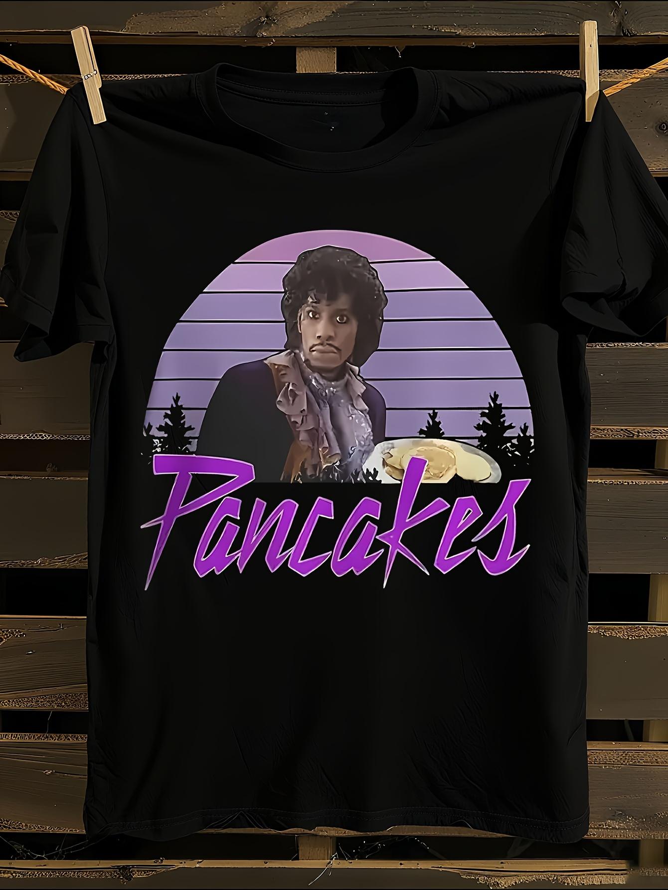 

3D Printed Pancakes Graphic T-Shirt Mens Tshirt Womens Tshirts with Letters Print Short Sleeves T-Shirt Casual Street Tee Shirt Top XXL